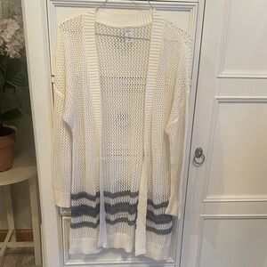GAP White and Navy Knit Cardigan